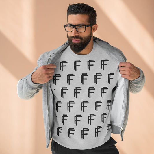Frenzy Unisex Crew neck Sweatshirt with Black Logo Pattern. - Fitness Frenzy