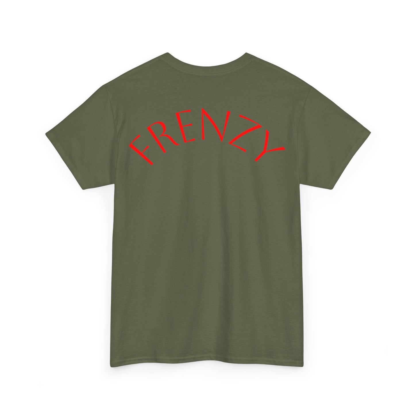 Frenzy Graphic Unisex Heavy Cotton Tee with Bold Red Design. - Fitness Frenzy