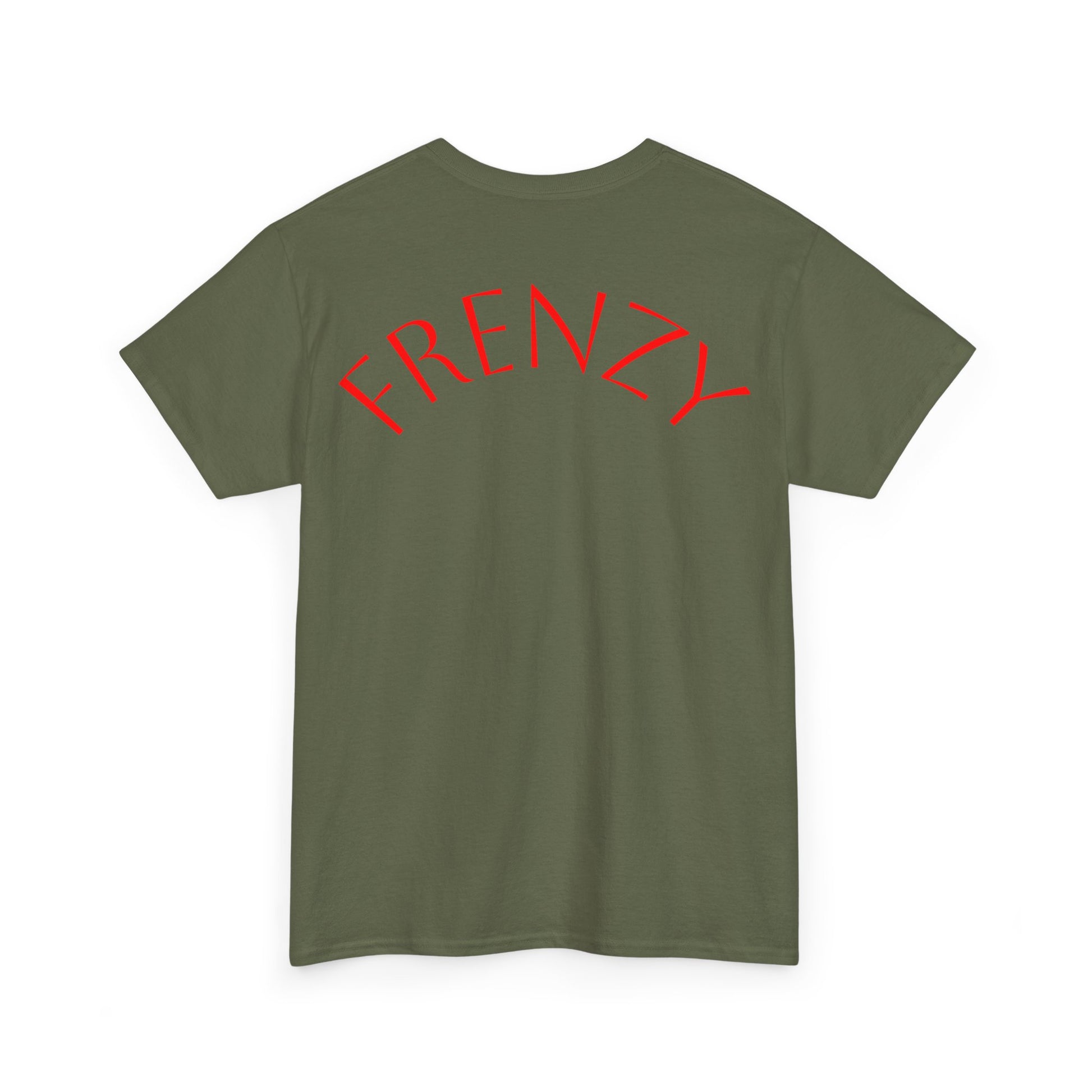 Frenzy Graphic Unisex Heavy Cotton Tee with Bold Red Design. - Fitness Frenzy