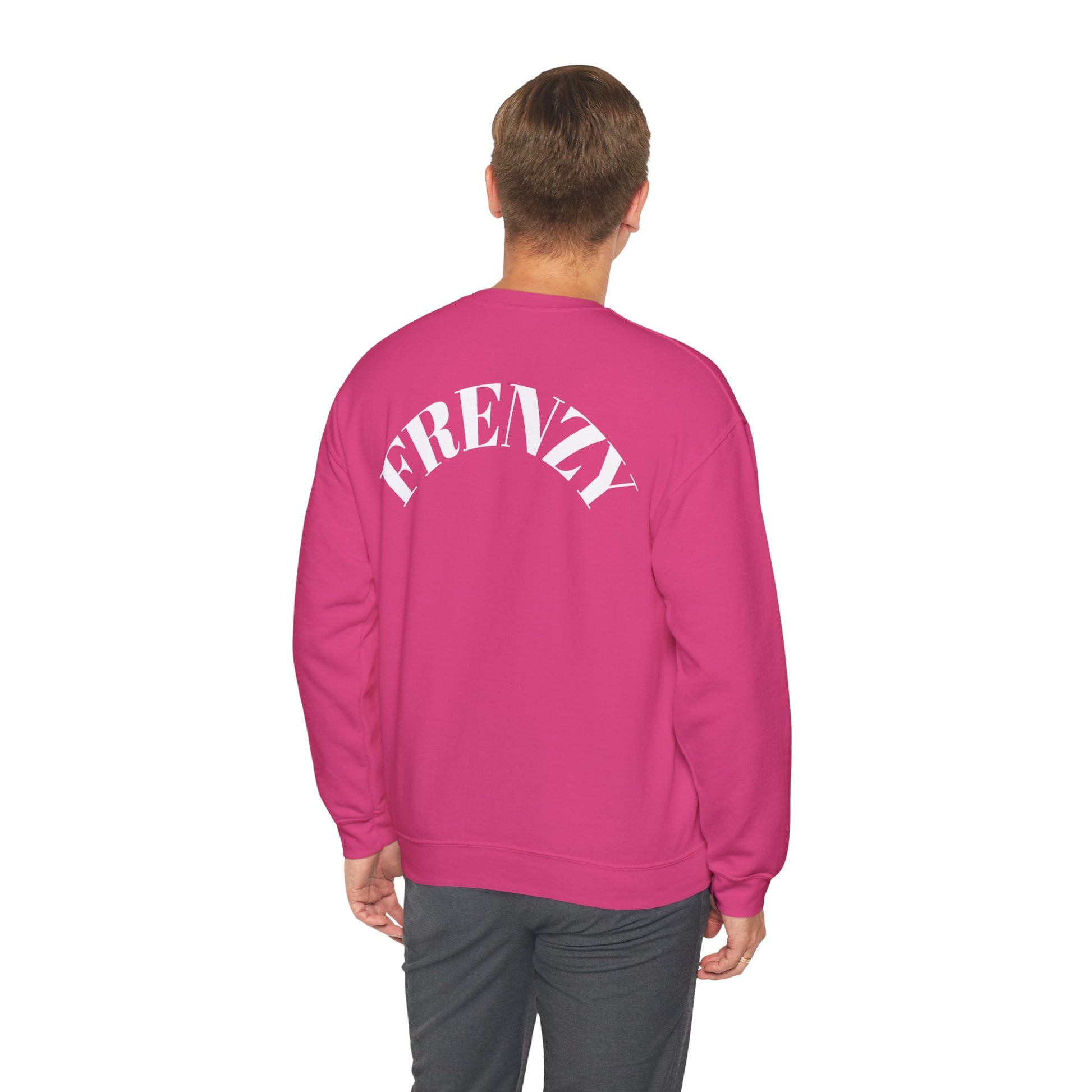 Frenzy Unisex Heavy Blend™ Crewneck Sweatshirt with White Logo. - Fitness Frenzy
