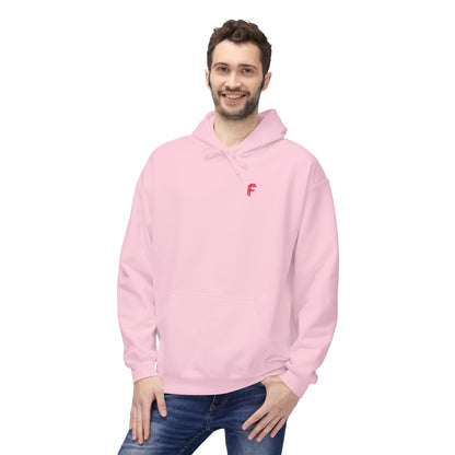 Fitness Frenzy Unisex Midweight Softstyle Hoodie with Red Logo - Trendy 'FRENZY' Design for Comfort and Style. - Fitness Frenzy