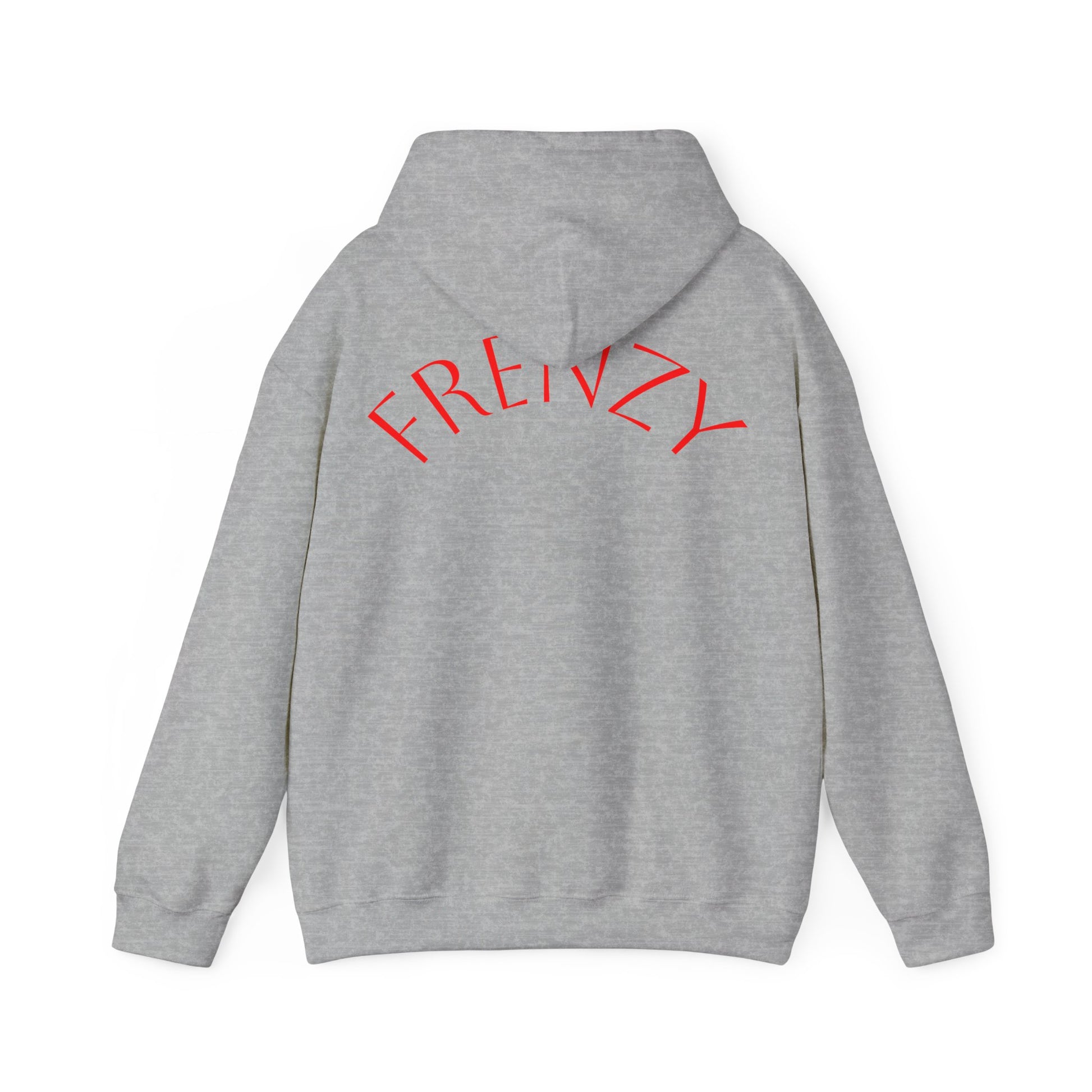 Frenzy Unisex Heavy Blend™ Hooded Sweatshirt with Red logo - Trendy & Cozy. - Fitness Frenzy