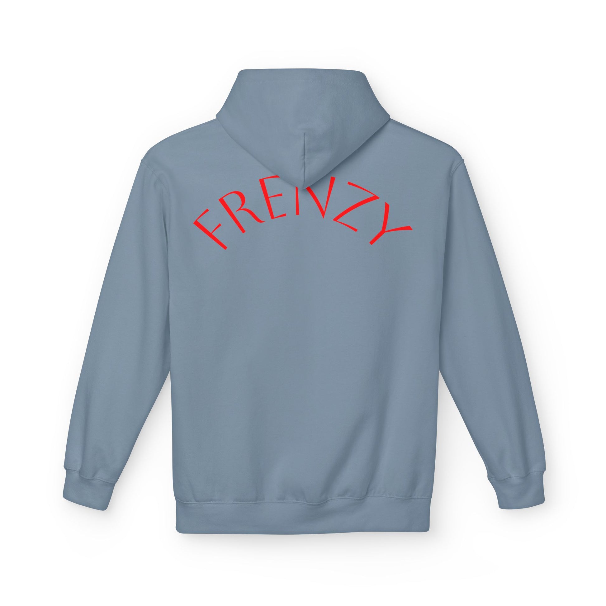 Fitness Frenzy Unisex Midweight Softstyle Hoodie with Red Logo - Trendy 'FRENZY' Design for Comfort and Style. - Fitness Frenzy