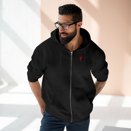 Frenzy - Cozy Unisex Zip Hoodie with Red Logo - Perfect for Everyday Comfort - Fitness Frenzy