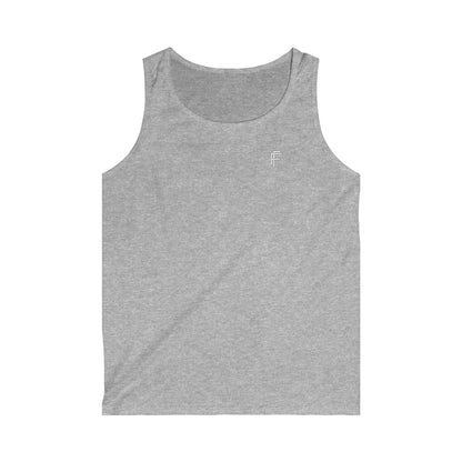 Frenzy - Men's Softstyle Tank Top - Minimalist Black Design with White Logo. - Fitness Frenzy