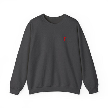 Frenzy - Unisex Heavy Blend™ Crewneck Sweatshirt with Red Logo - Cozy Modern Style. - Fitness Frenzy
