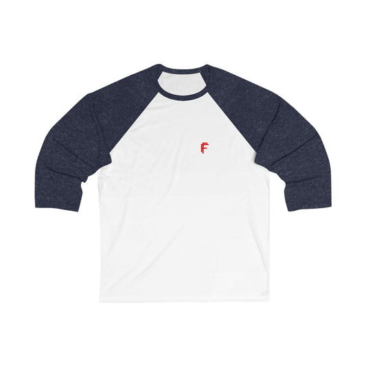 Frenzy - Unisex 3/4 Sleeve Baseball Tee with Red Logo. - Fitness Frenzy