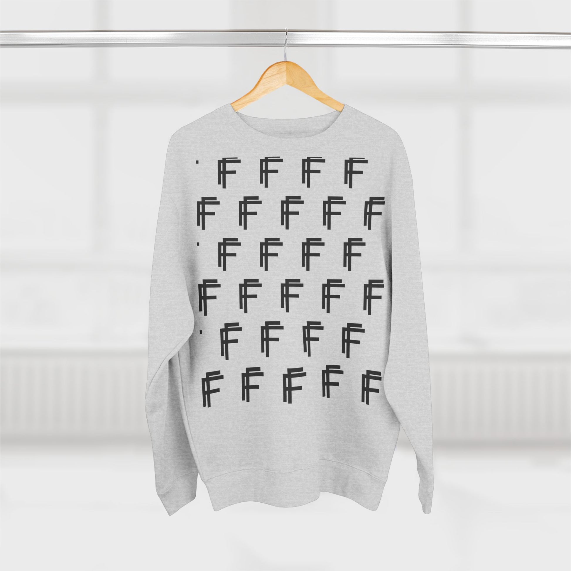 Frenzy Unisex Crew neck Sweatshirt with Black Logo Pattern. - Fitness Frenzy