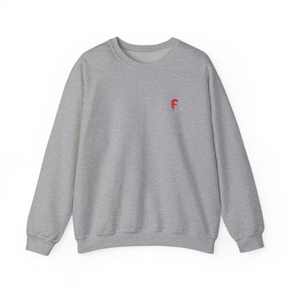 Frenzy - Unisex Heavy Blend™ Crewneck Sweatshirt with Red Logo - Cozy Modern Style. - Fitness Frenzy
