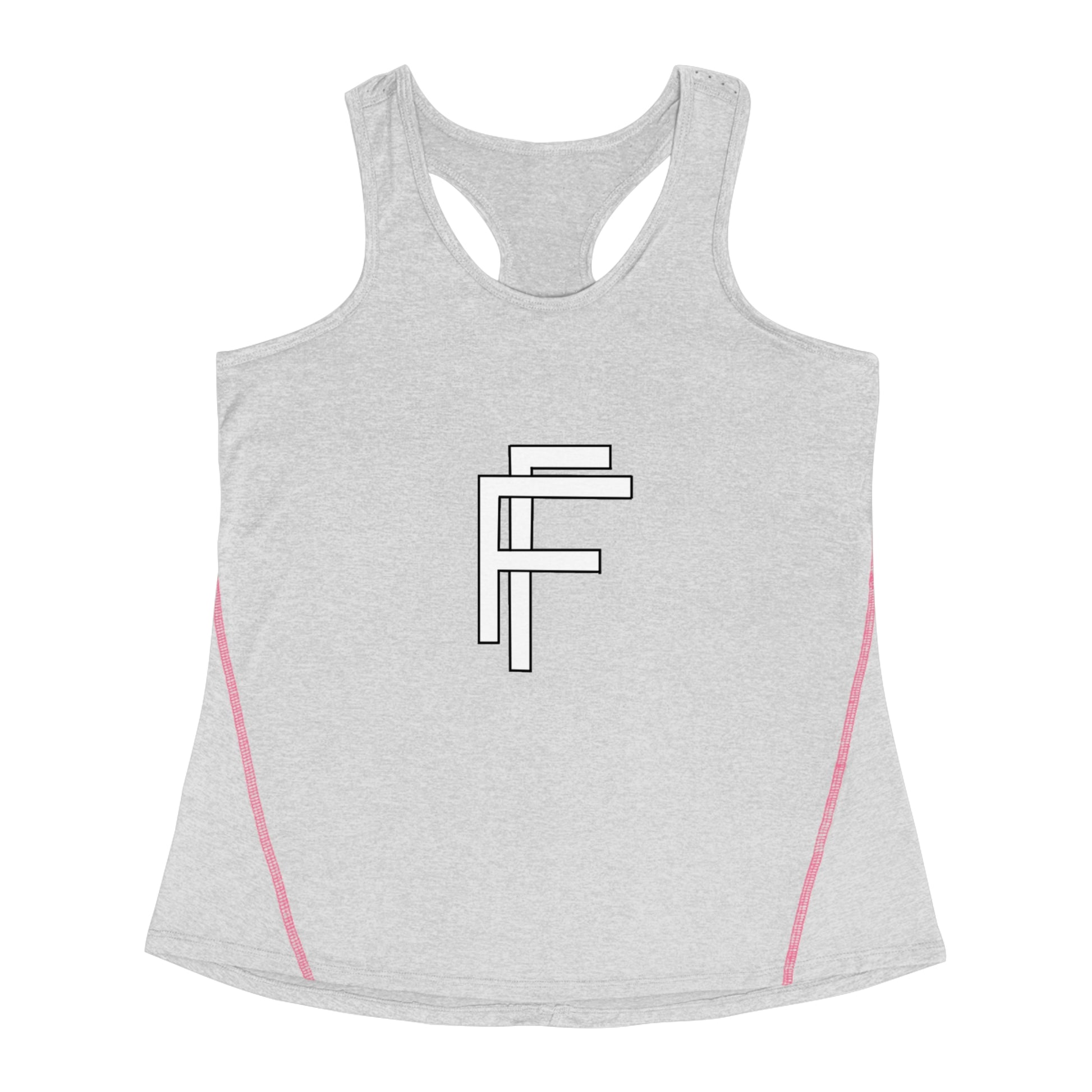 Frenzy - Women's Racerback Sports Vest with White Logo. - Fitness Frenzy
