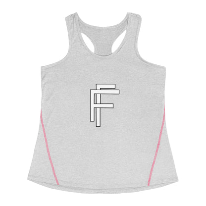 Frenzy - Women's Racerback Sports Vest with White Logo. - Fitness Frenzy