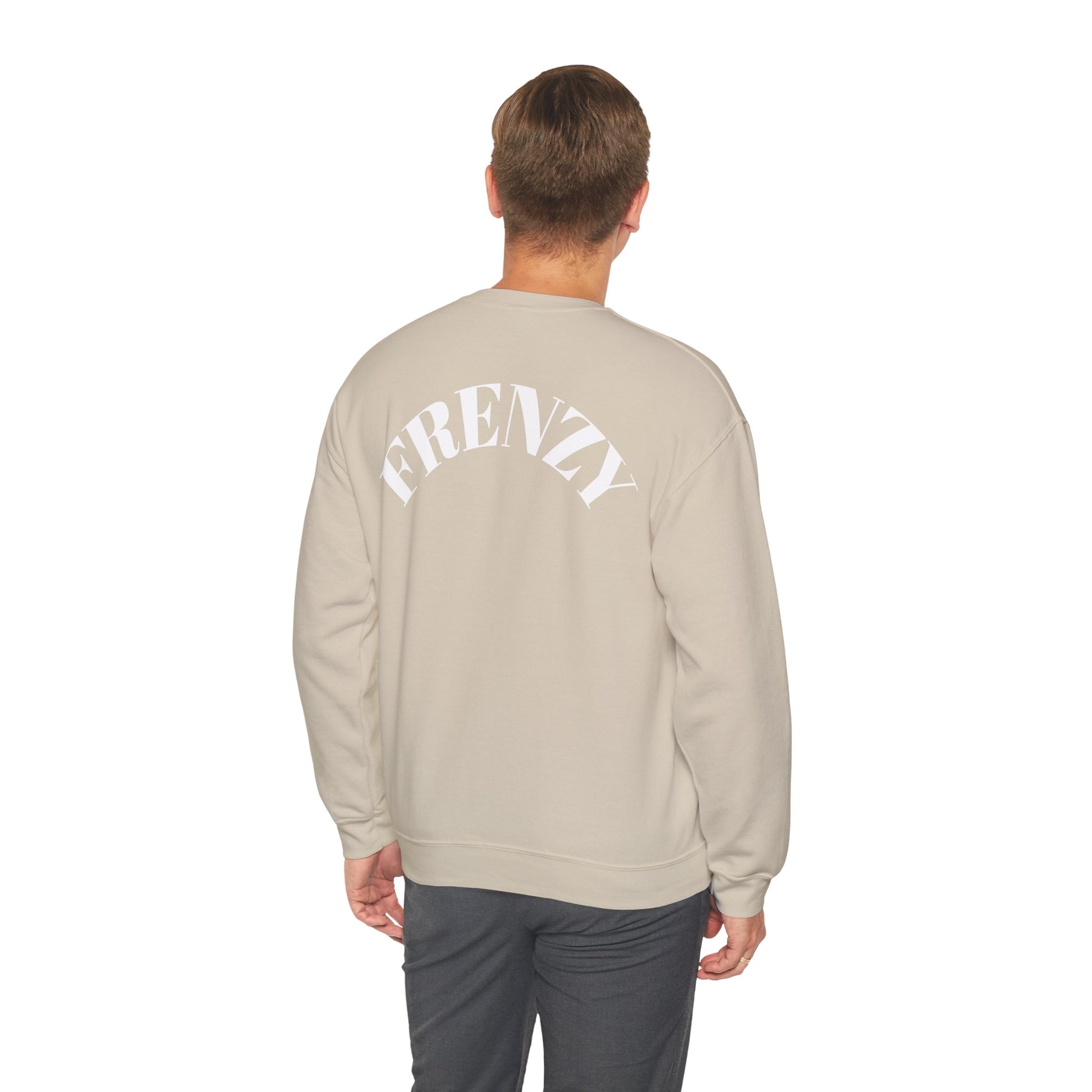 Frenzy Unisex Heavy Blend™ Crewneck Sweatshirt with White Logo. - Fitness Frenzy