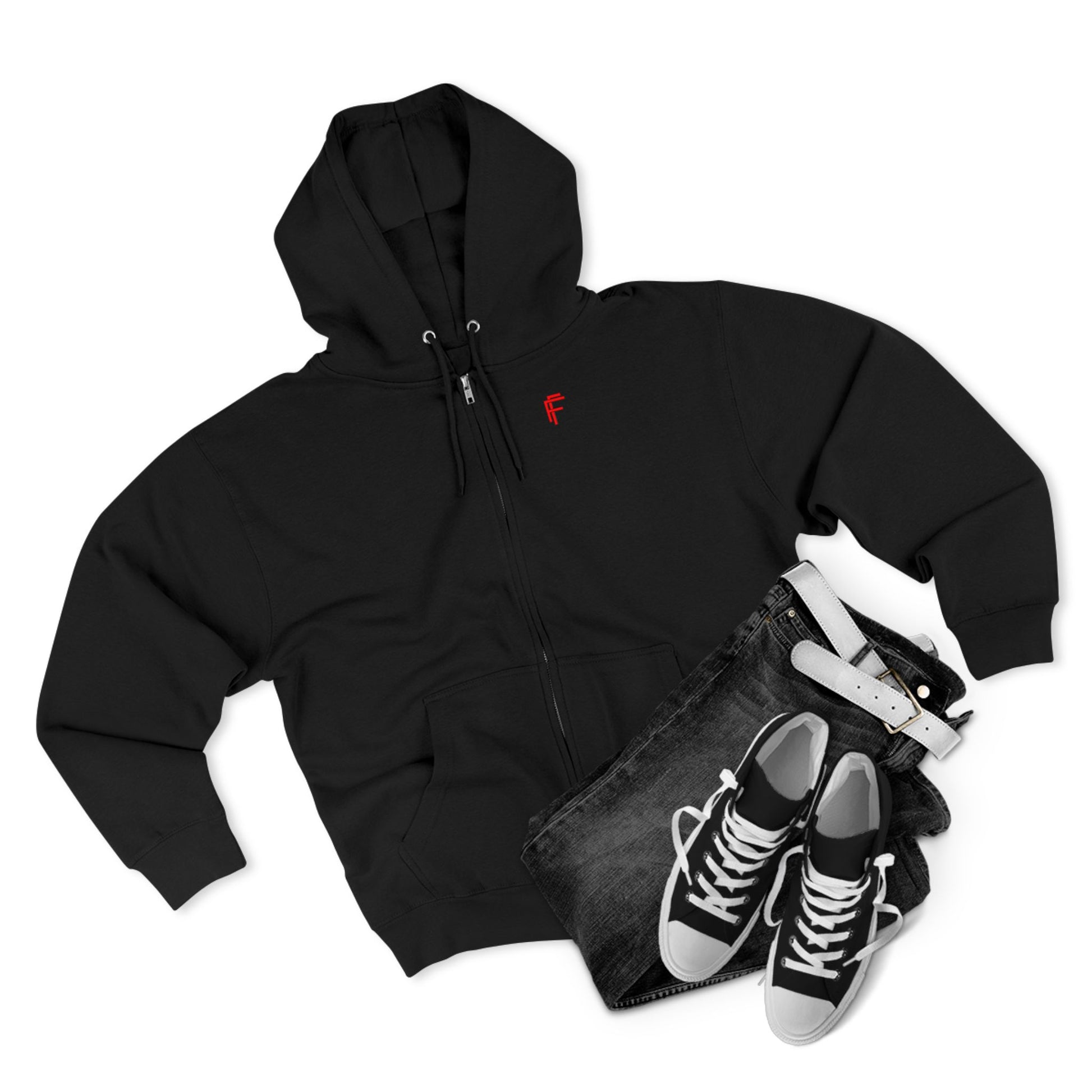 Frenzy - Cozy Unisex Zip Hoodie with Red Logo - Perfect for Everyday Comfort - Fitness Frenzy