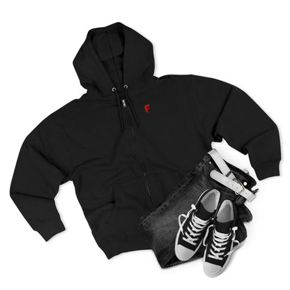 Frenzy - Cozy Unisex Zip Hoodie with Red Logo - Perfect for Everyday Comfort - Fitness Frenzy