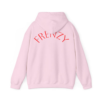 Frenzy Unisex Heavy Blend™ Hooded Sweatshirt with Red logo - Trendy & Cozy. - Fitness Frenzy