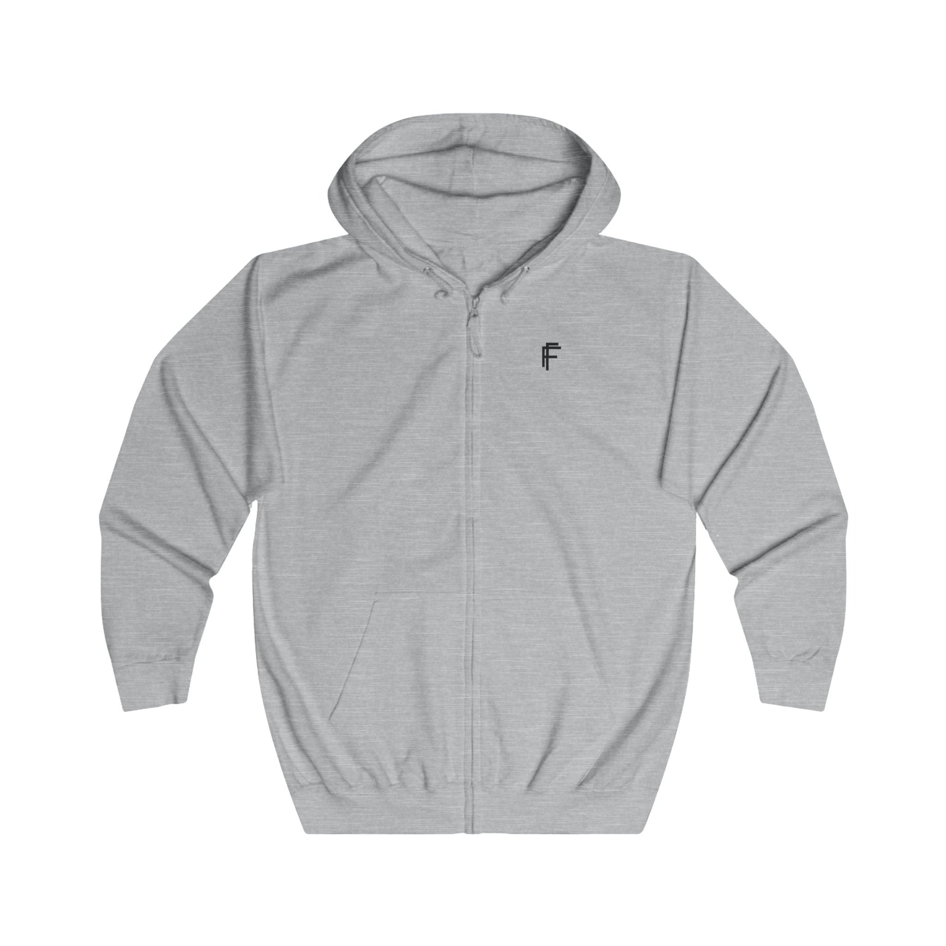 FRENZY Unisex Full Zip Hoodie with Black Logo - Cozy & Stylish Everyday Wear. - Fitness Frenzy