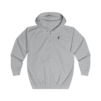 FRENZY Unisex Full Zip Hoodie with Black Logo - Cozy & Stylish Everyday Wear. - Fitness Frenzy