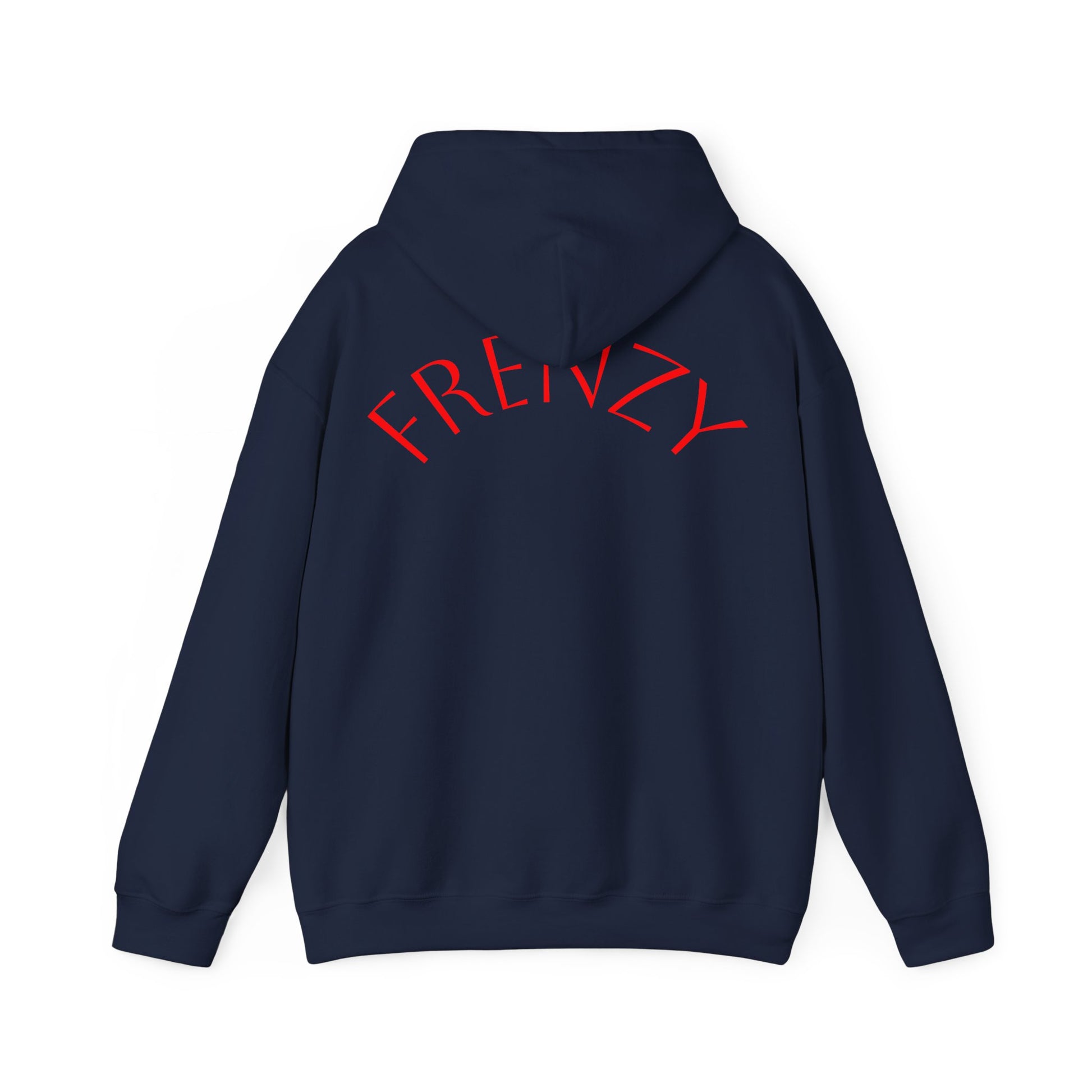 Frenzy Unisex Heavy Blend™ Hooded Sweatshirt with Red logo - Trendy & Cozy. - Fitness Frenzy