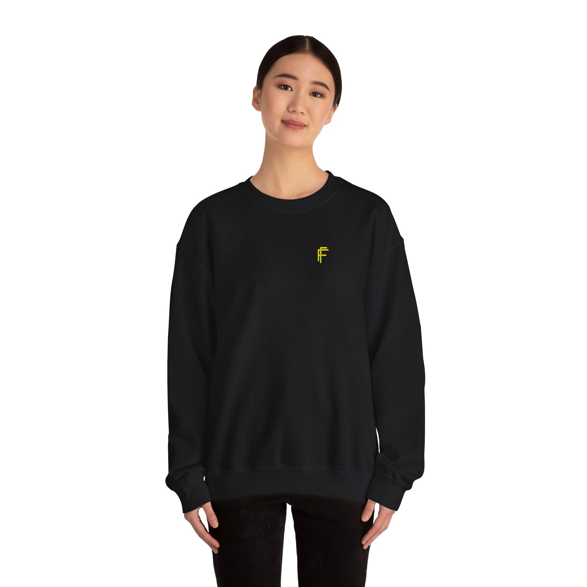 Frenzy - Unisex Crewneck Sweatshirt with Yellow Logo. - Fitness Frenzy
