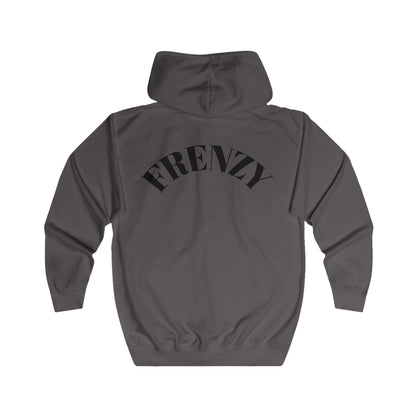 FRENZY Unisex Full Zip Hoodie with Black Logo - Cozy & Stylish Everyday Wear. - Fitness Frenzy