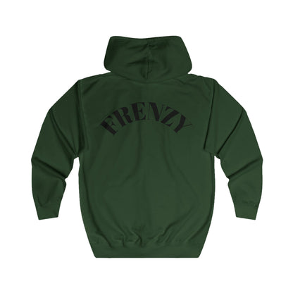 FRENZY Unisex Full Zip Hoodie with Black Logo - Cozy & Stylish Everyday Wear. - Fitness Frenzy