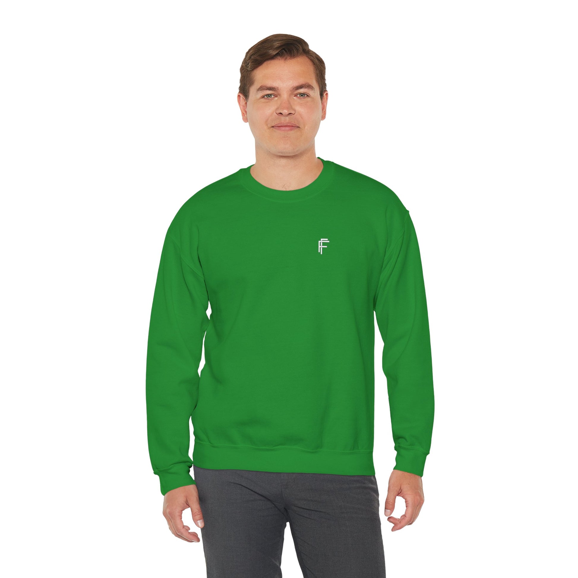 Frenzy Unisex Heavy Blend™ Crewneck Sweatshirt with White Logo. - Fitness Frenzy