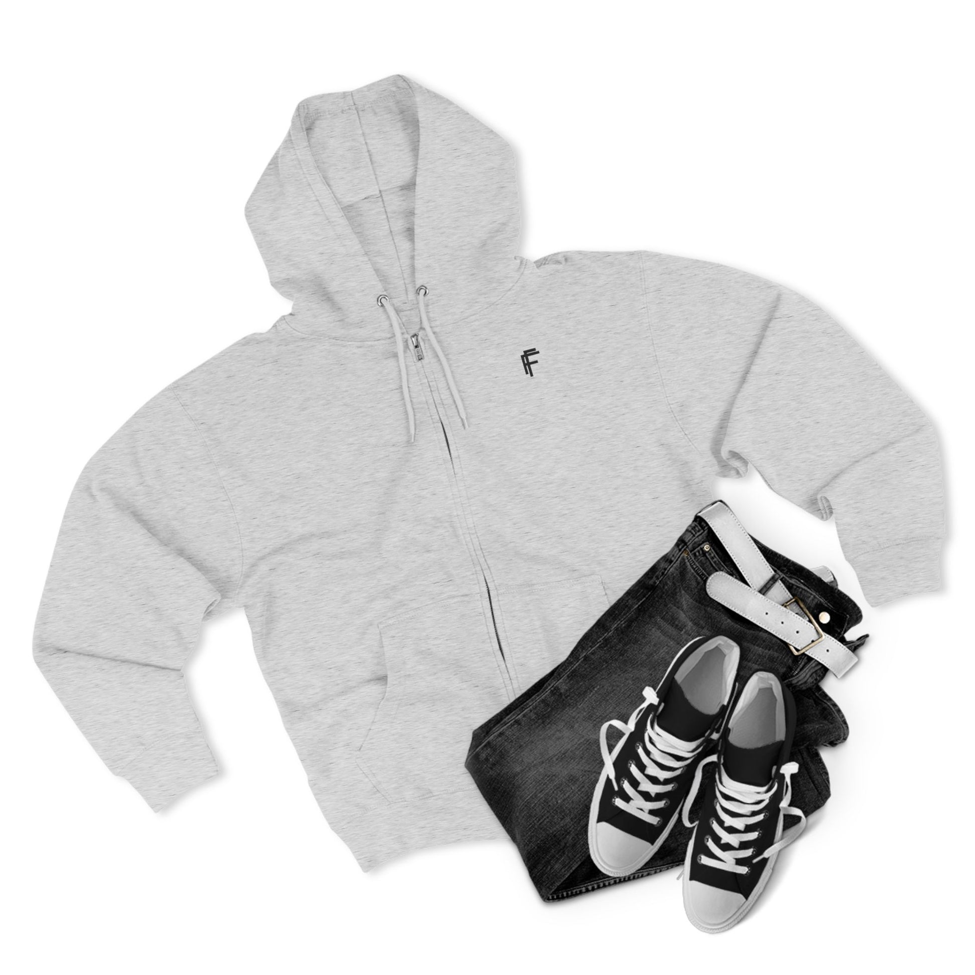Frenzy - Stylish Unisex Zip Hoodie with Black Logo - Perfect for Comfort & Casual Outings - Fitness Frenzy