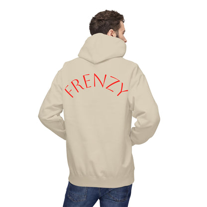 Fitness Frenzy Unisex Midweight Softstyle Hoodie with Red Logo - Trendy 'FRENZY' Design for Comfort and Style. - Fitness Frenzy
