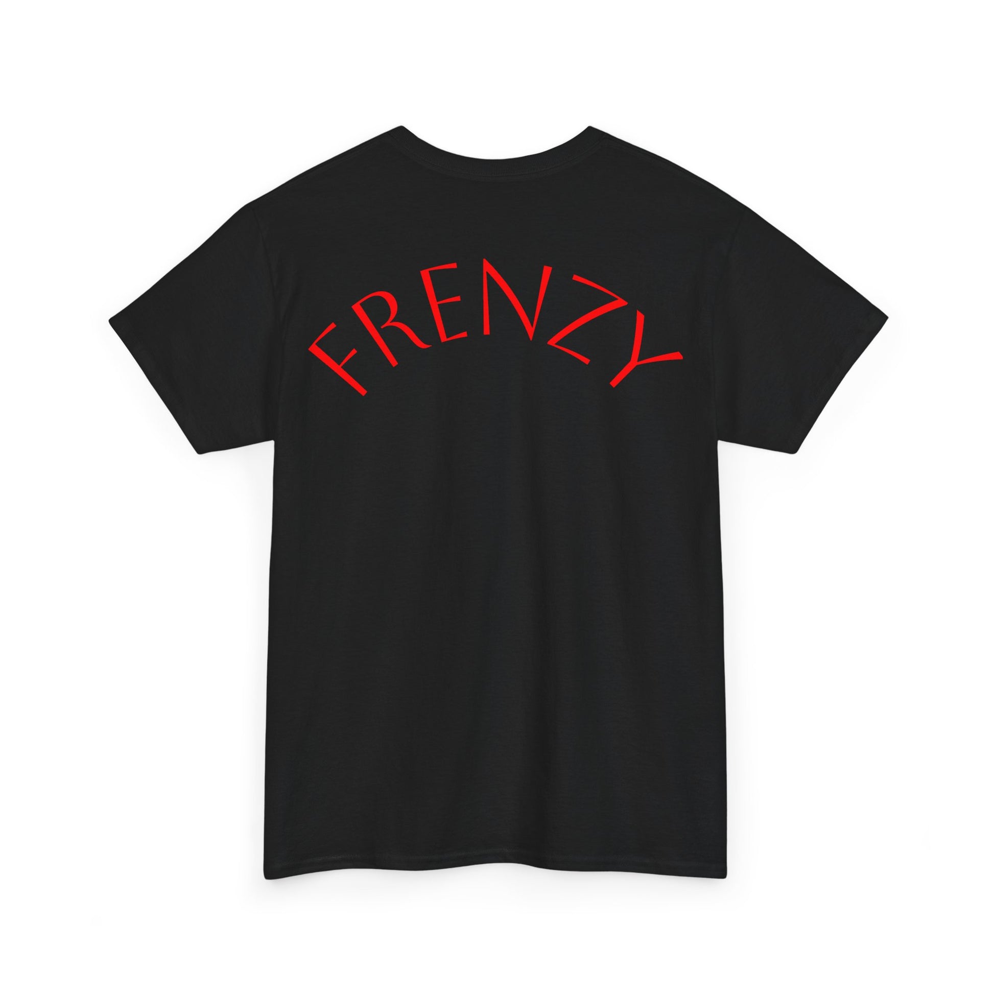 Frenzy Graphic Unisex Heavy Cotton Tee with Bold Red Design. - Fitness Frenzy