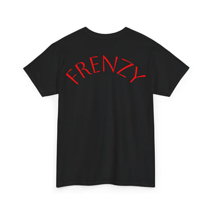 Frenzy Graphic Unisex Heavy Cotton Tee with Bold Red Design. - Fitness Frenzy