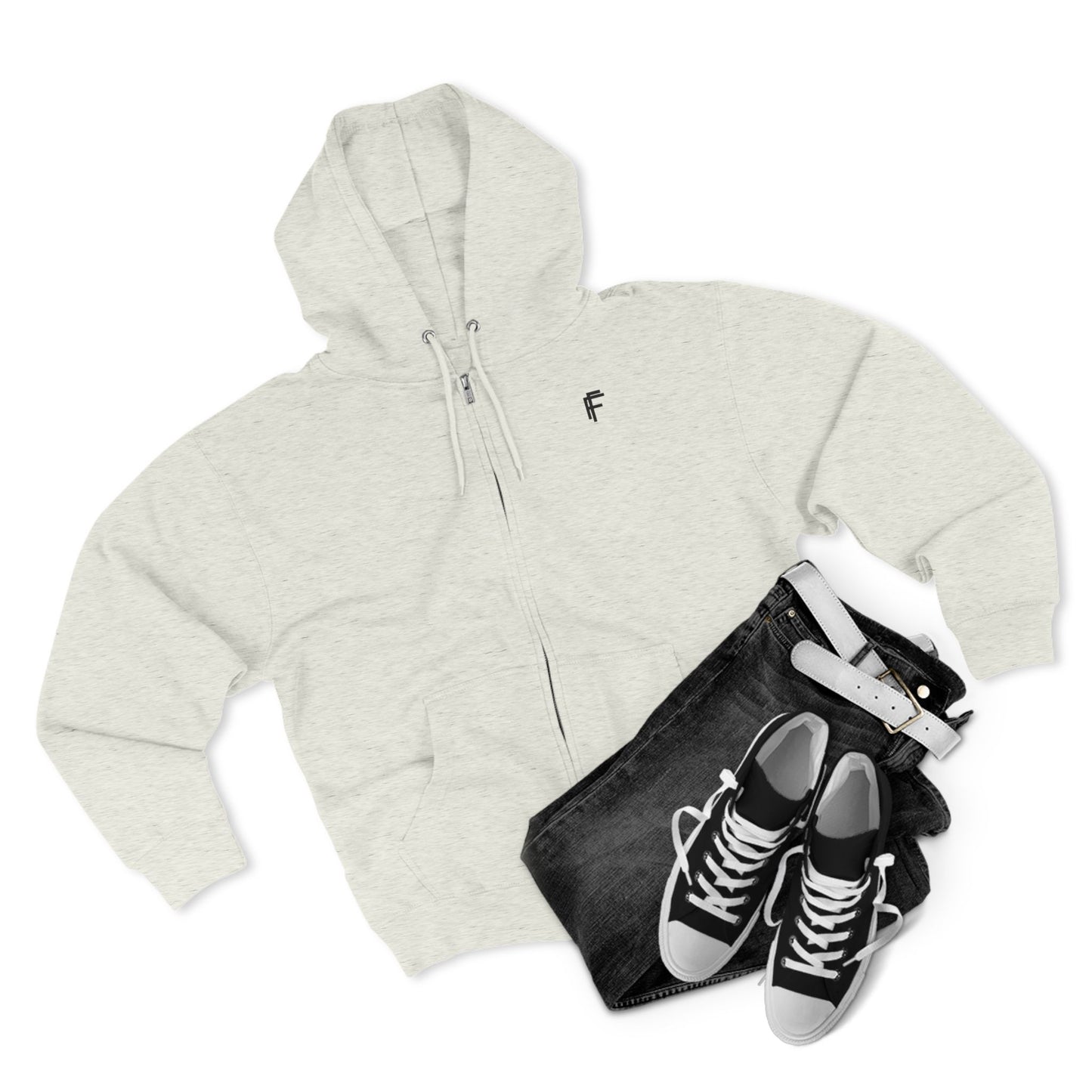 Frenzy - Stylish Unisex Zip Hoodie with Black Logo - Perfect for Comfort & Casual Outings - Fitness Frenzy