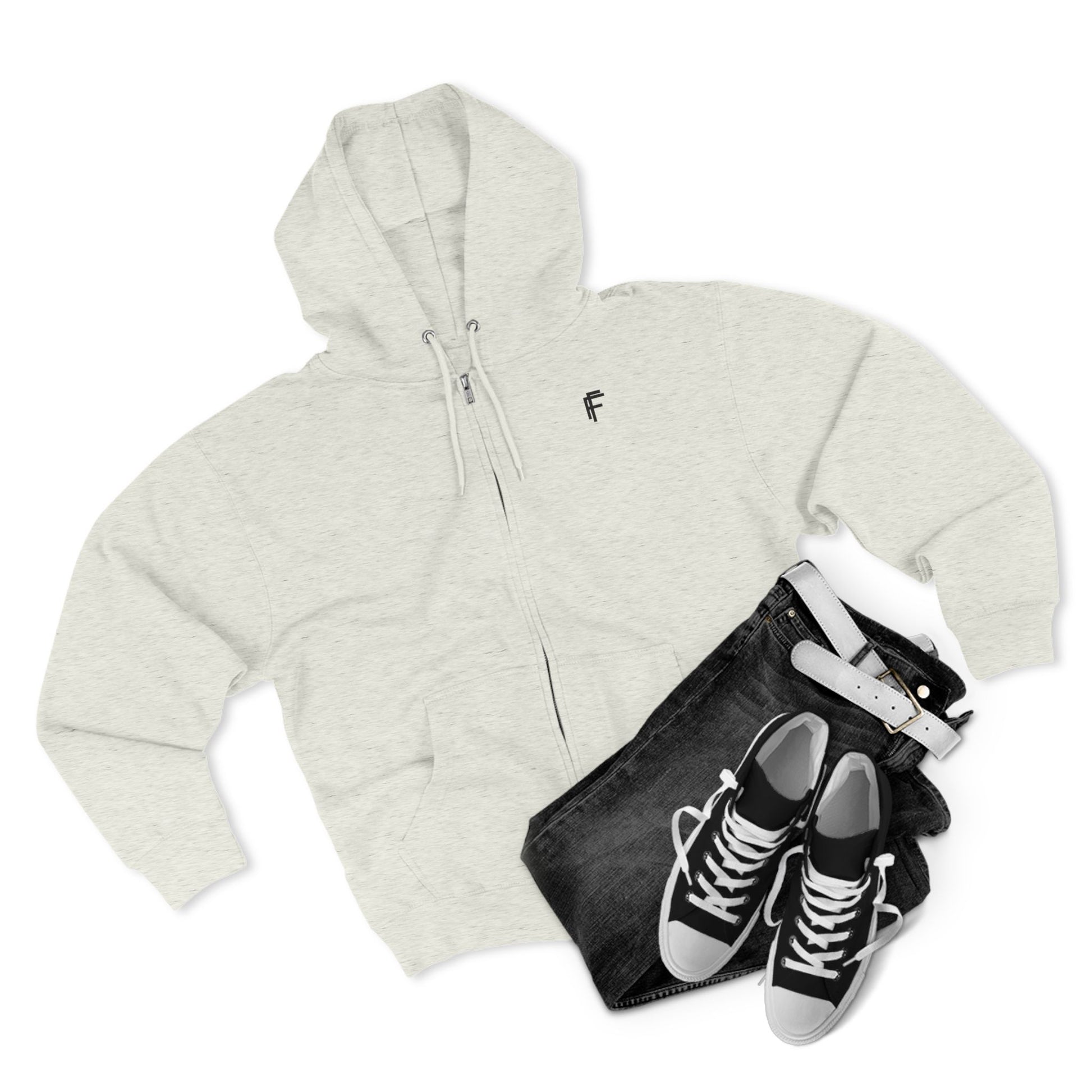 Frenzy - Stylish Unisex Zip Hoodie with Black Logo - Perfect for Comfort & Casual Outings - Fitness Frenzy