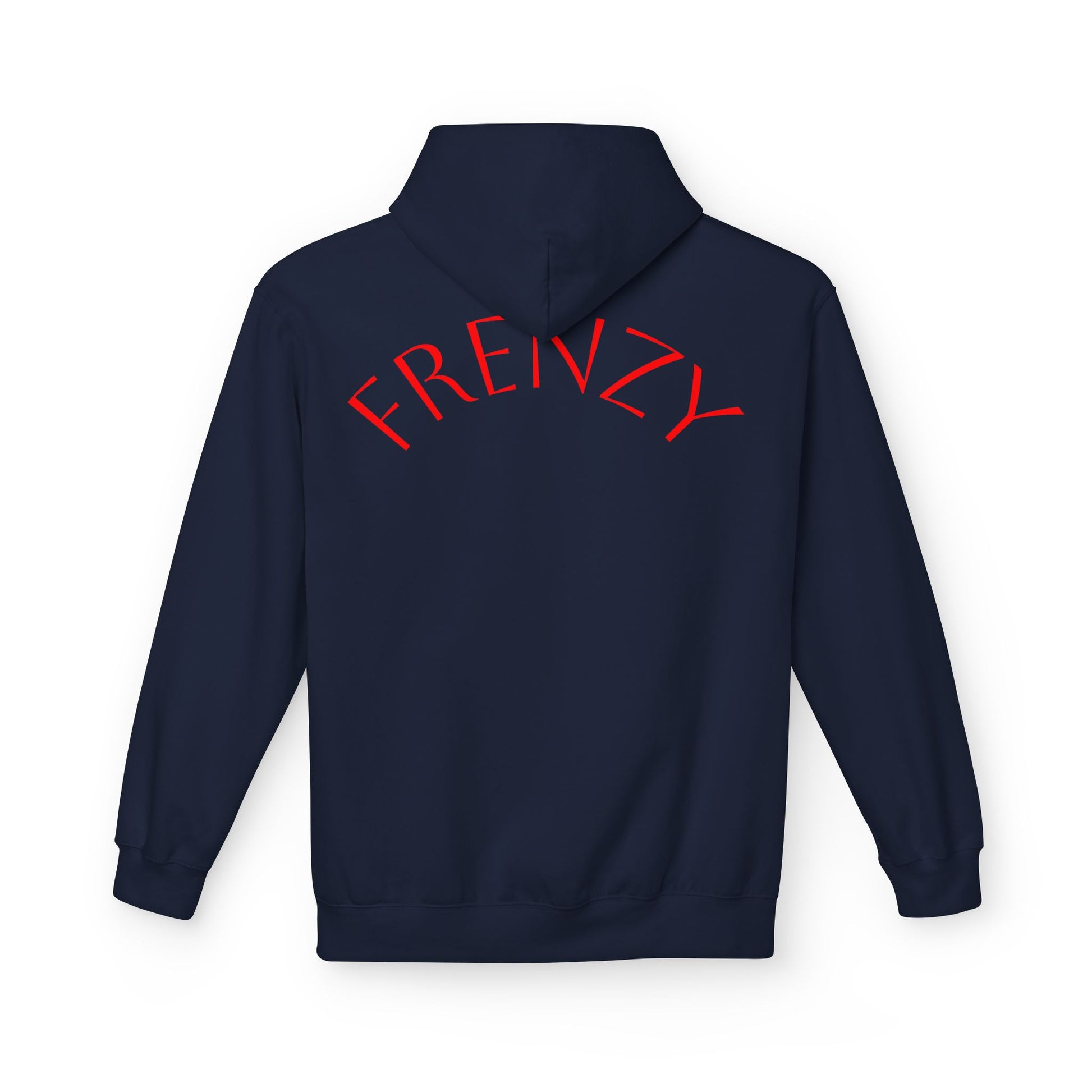 Fitness Frenzy Unisex Midweight Softstyle Hoodie with Red Logo - Trendy 'FRENZY' Design for Comfort and Style. - Fitness Frenzy