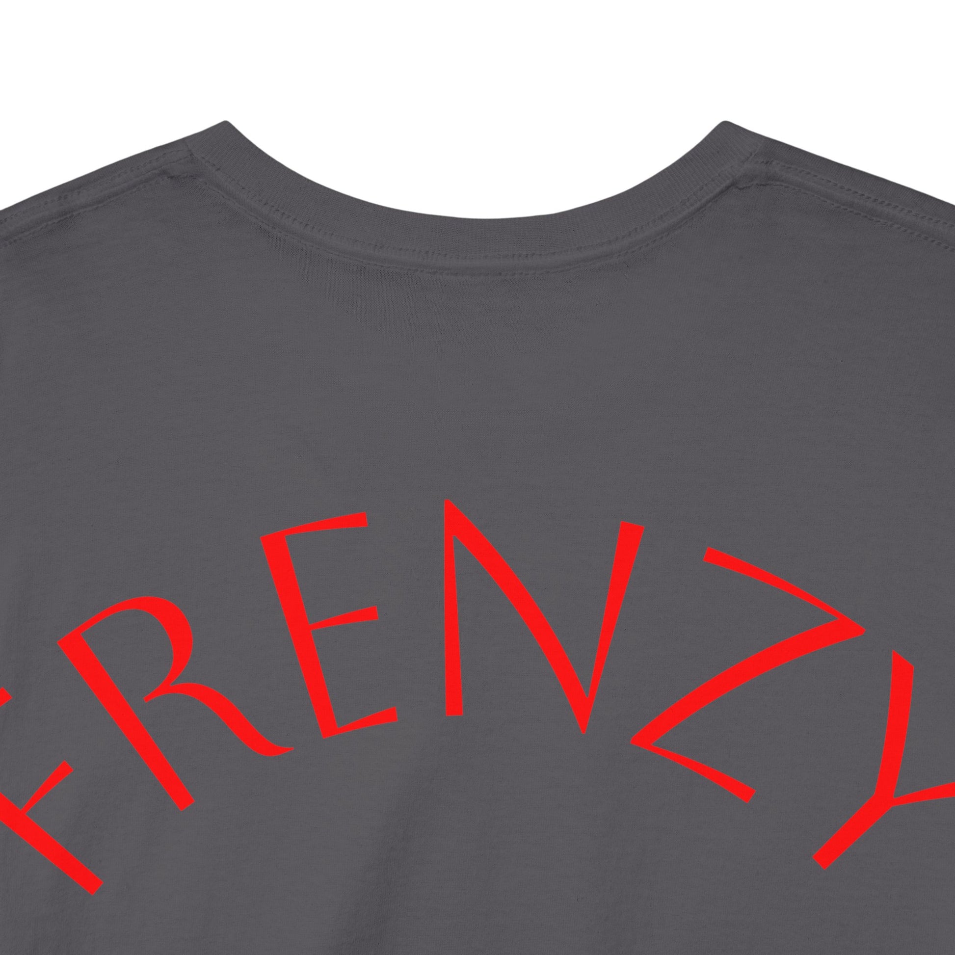 Frenzy Graphic Unisex Heavy Cotton Tee with Bold Red Design. - Fitness Frenzy