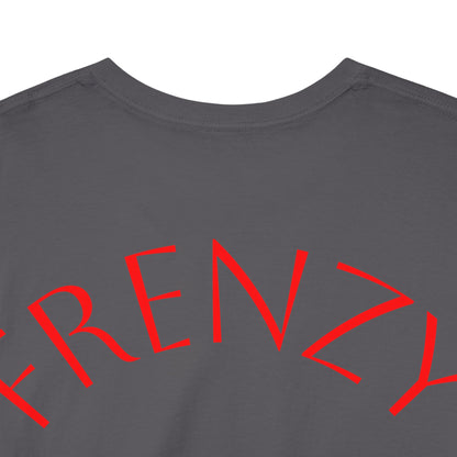 Frenzy Graphic Unisex Heavy Cotton Tee with Bold Red Design. - Fitness Frenzy