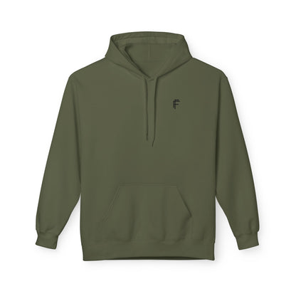 Fitness Frenzy Unisex Fleece Hoodie with Black Logo - Softstyle Comfort for Everyone. - Fitness Frenzy