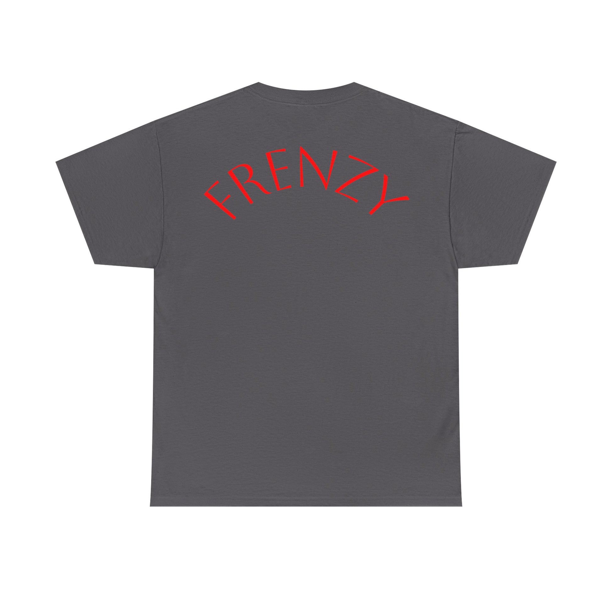 Frenzy Graphic Unisex Heavy Cotton Tee with Bold Red Design. - Fitness Frenzy