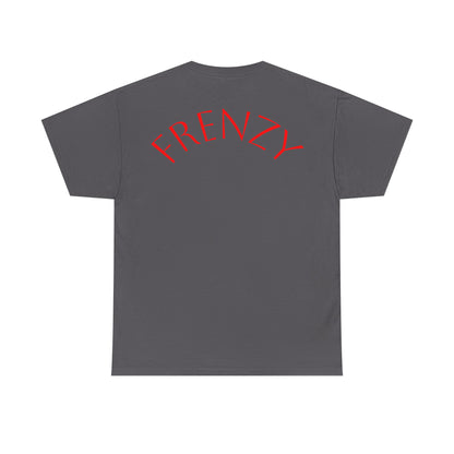 Frenzy Graphic Unisex Heavy Cotton Tee with Bold Red Design. - Fitness Frenzy