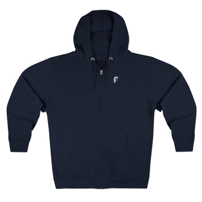 Frenzy - Stylish Unisex Zip Hoodie with White Logo. - Fitness Frenzy
