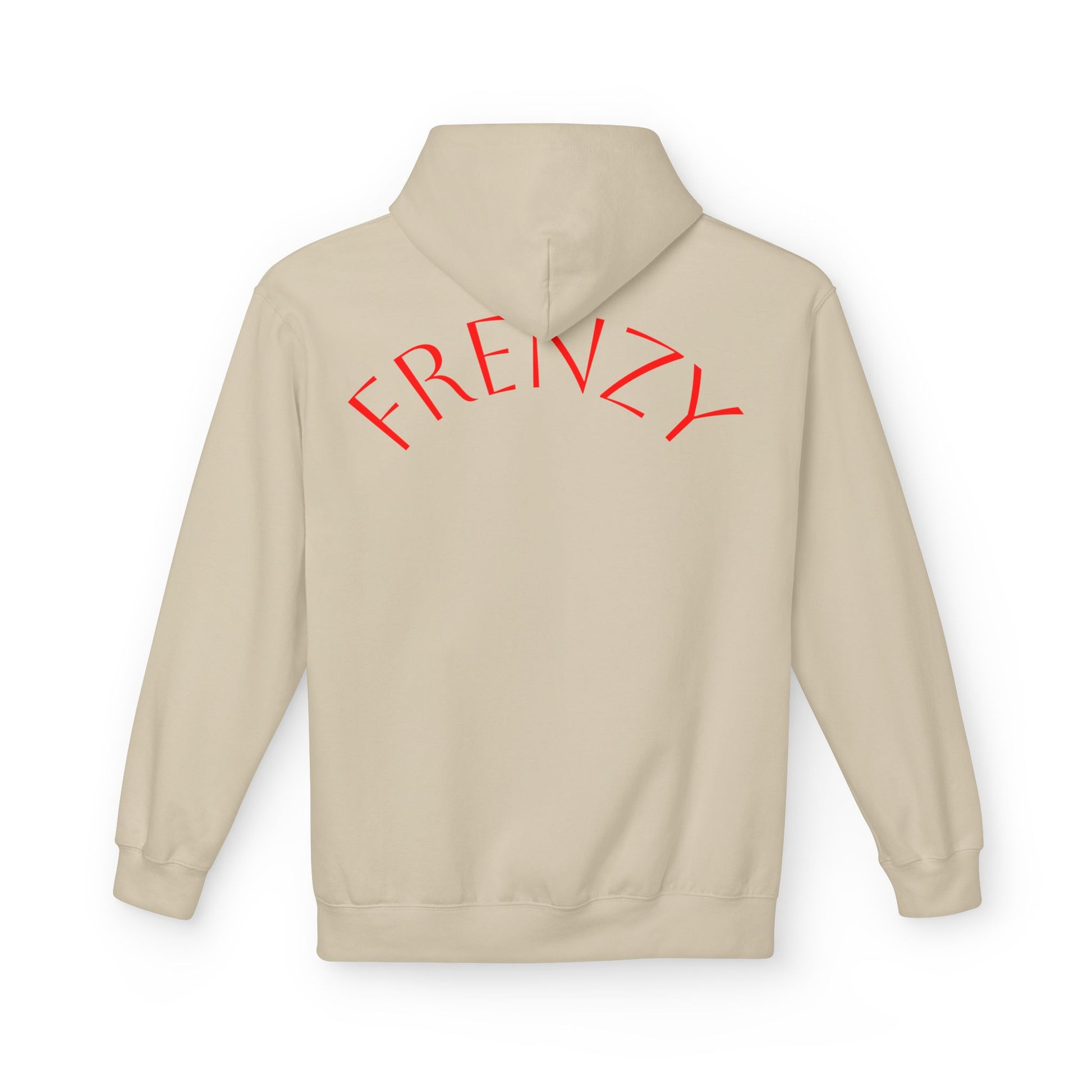 Fitness Frenzy Unisex Midweight Softstyle Hoodie with Red Logo - Trendy 'FRENZY' Design for Comfort and Style. - Fitness Frenzy