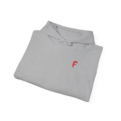 Frenzy Graphic Hoodie with Red Accent - Cosy Unisex Heavy Blend Apparel. - Fitness Frenzy