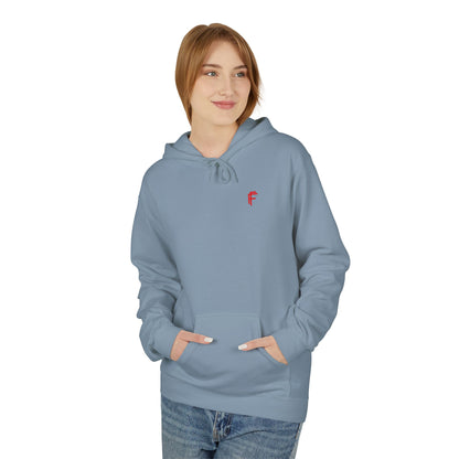 Fitness Frenzy Unisex Midweight Softstyle Hoodie with Red Logo - Trendy 'FRENZY' Design for Comfort and Style. - Fitness Frenzy
