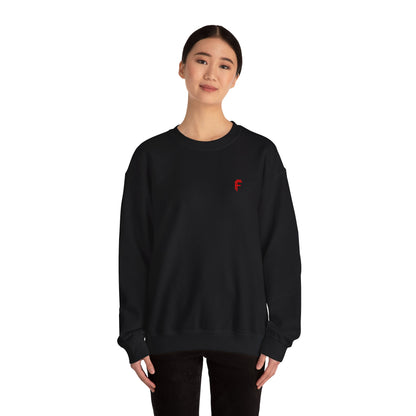 Frenzy - Unisex Heavy Blend™ Crewneck Sweatshirt with Red Logo - Cozy Modern Style. - Fitness Frenzy
