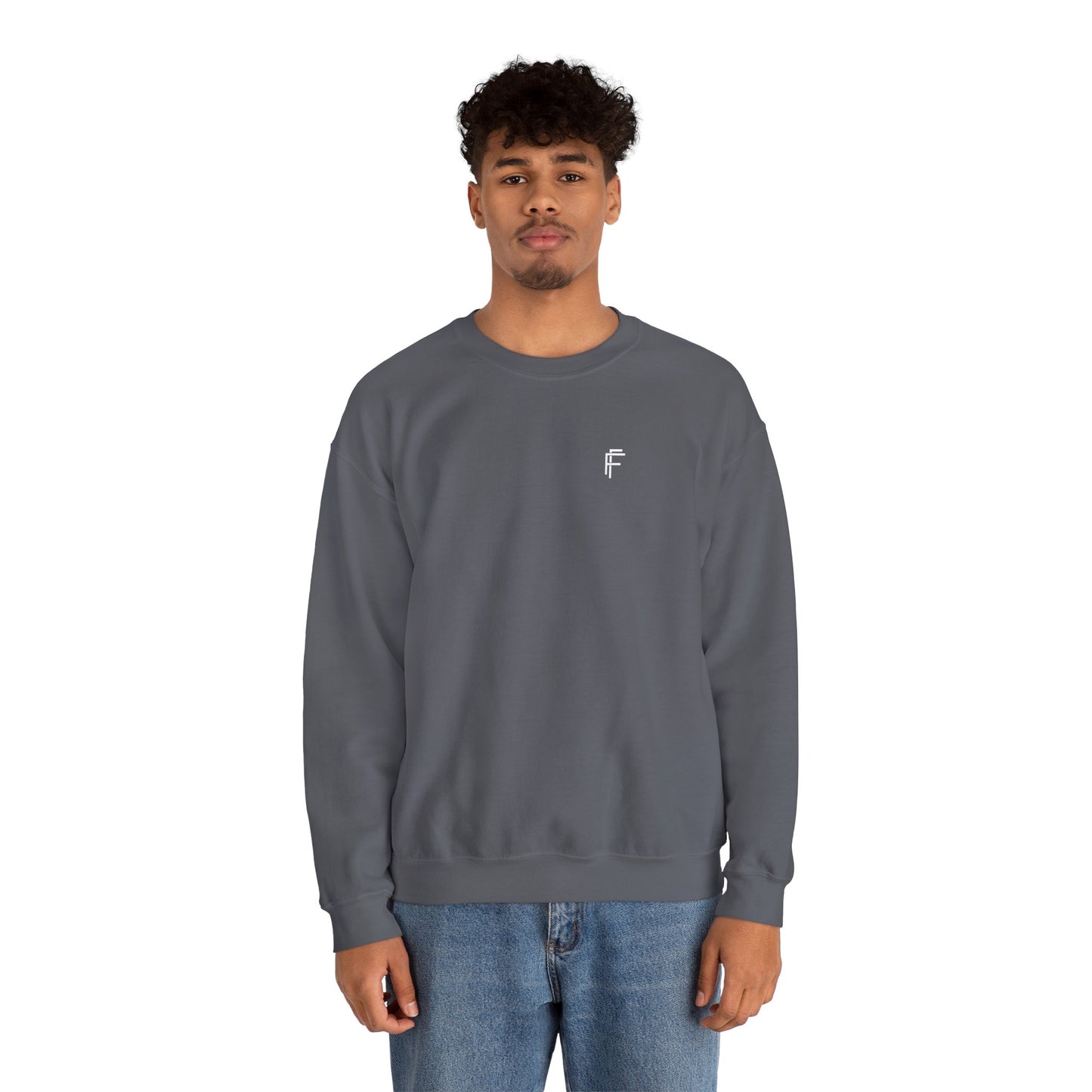 Frenzy Unisex Heavy Blend™ Crewneck Sweatshirt with White Logo. - Fitness Frenzy