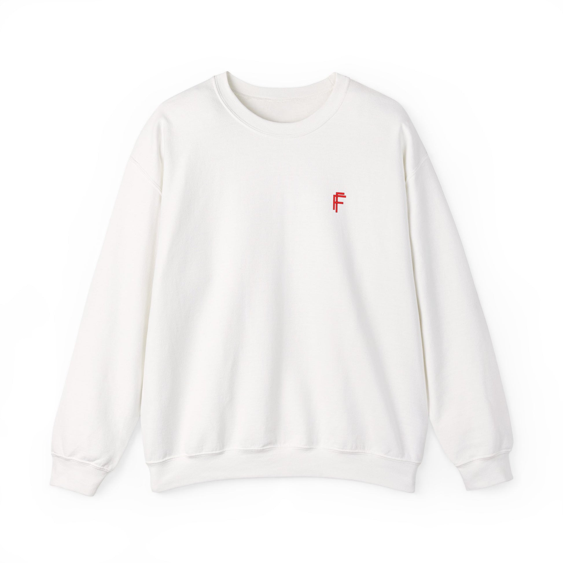 Frenzy - Unisex Heavy Blend™ Crewneck Sweatshirt with Red Logo - Cozy Modern Style. - Fitness Frenzy