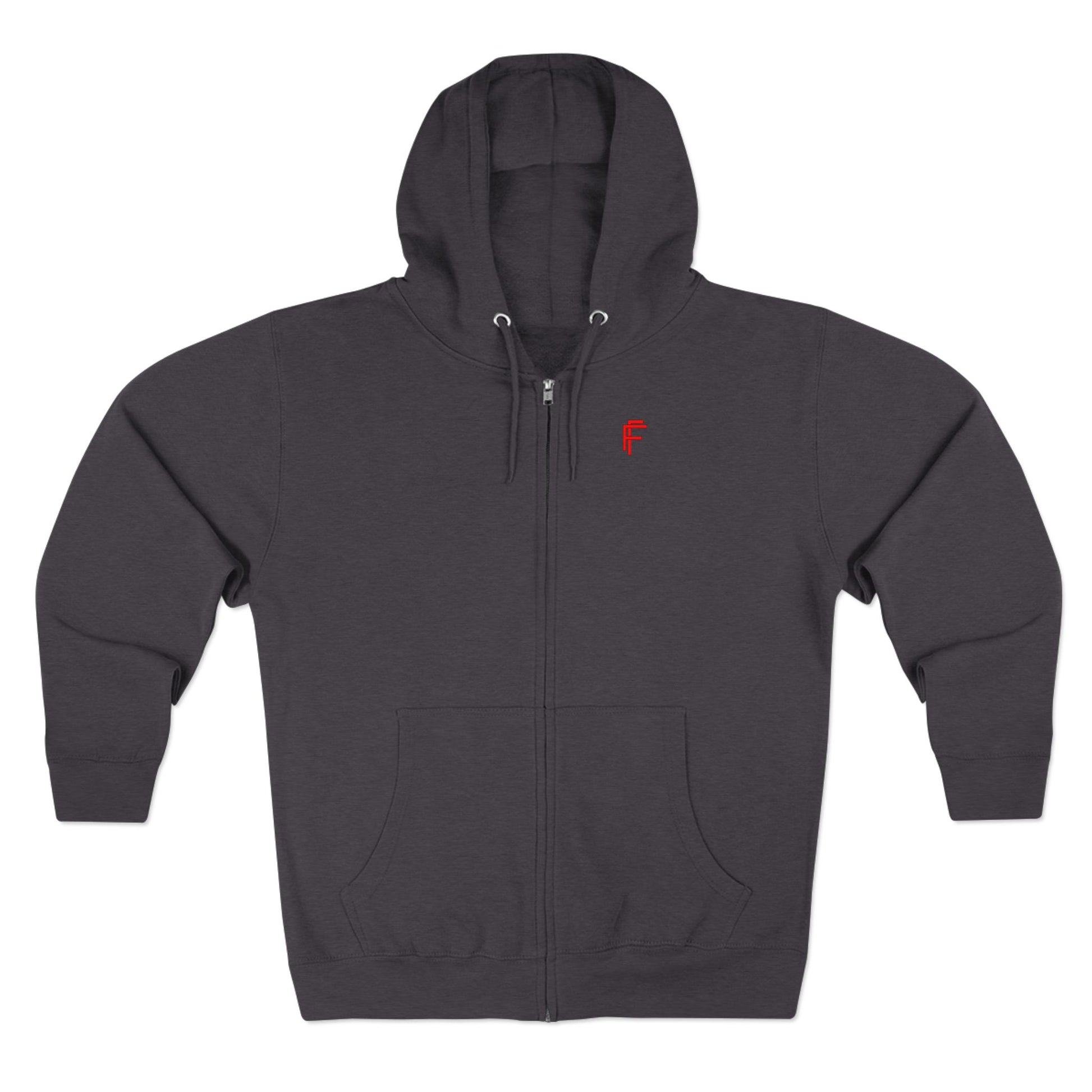 Frenzy - Cozy Unisex Zip Hoodie with Red Logo - Perfect for Everyday Comfort - Fitness Frenzy