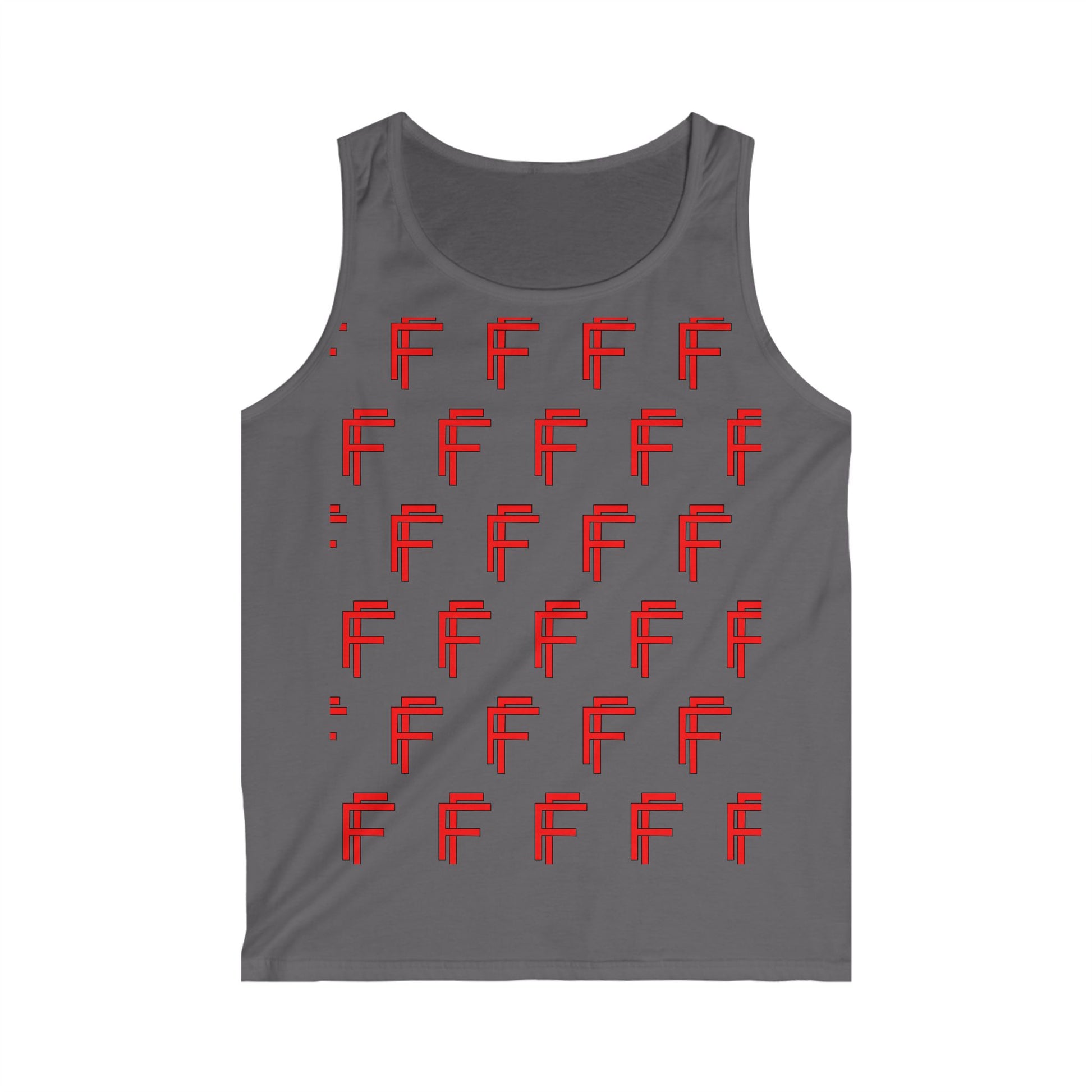 Frenzy - Men's Graphic Tank Top with Retro Design - Red Logo. - Fitness Frenzy