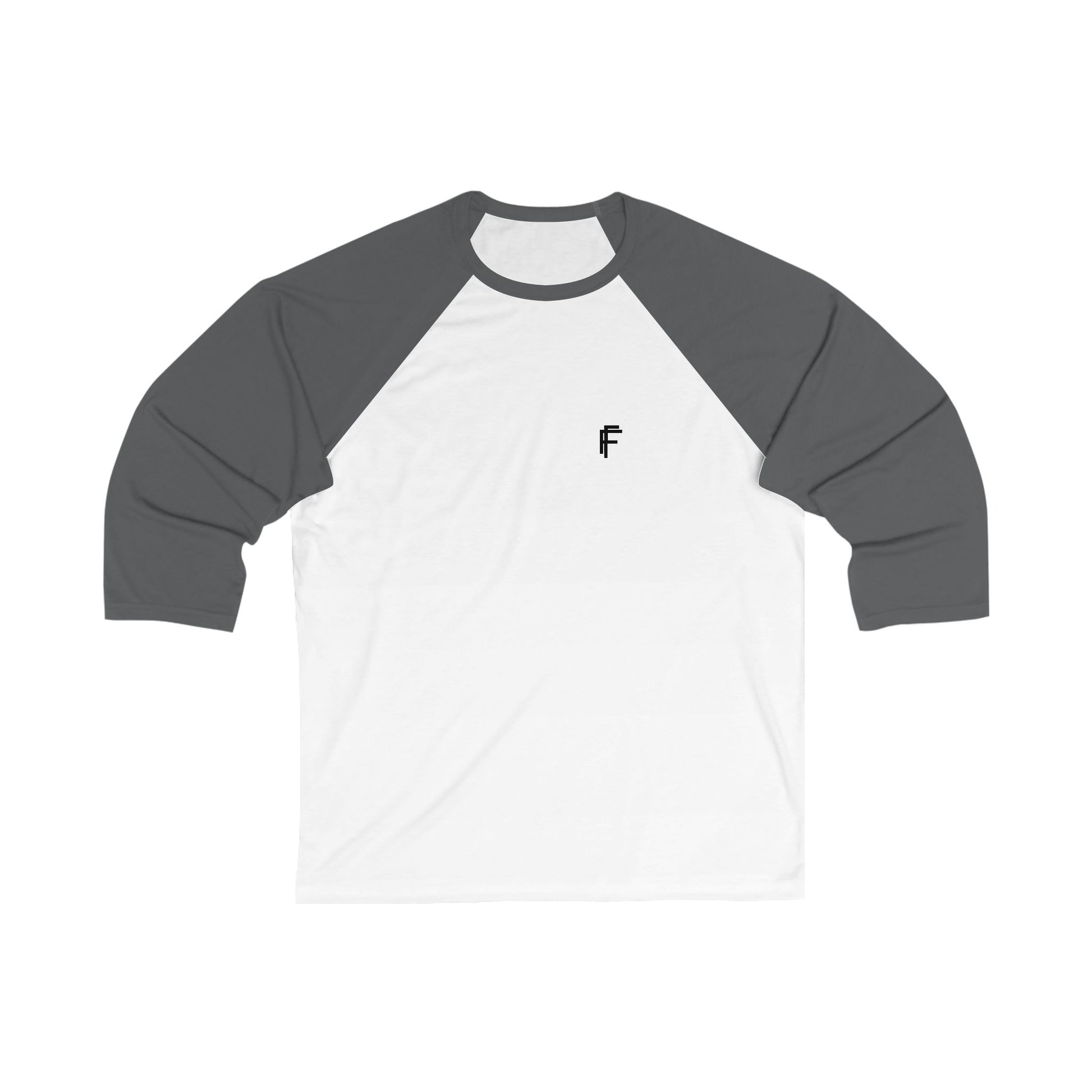Frenzy - Unisex 3/4 Sleeve Baseball Tee with Black Logo. - Fitness Frenzy