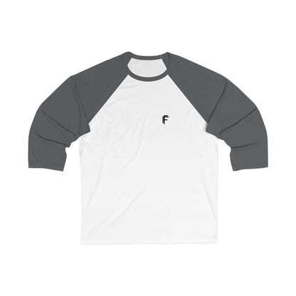 Frenzy - Unisex 3/4 Sleeve Baseball Tee with Black Logo. - Fitness Frenzy
