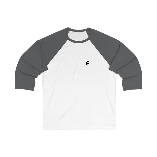 Frenzy - Unisex 3/4 Sleeve Baseball Tee with Black Logo. - Fitness Frenzy